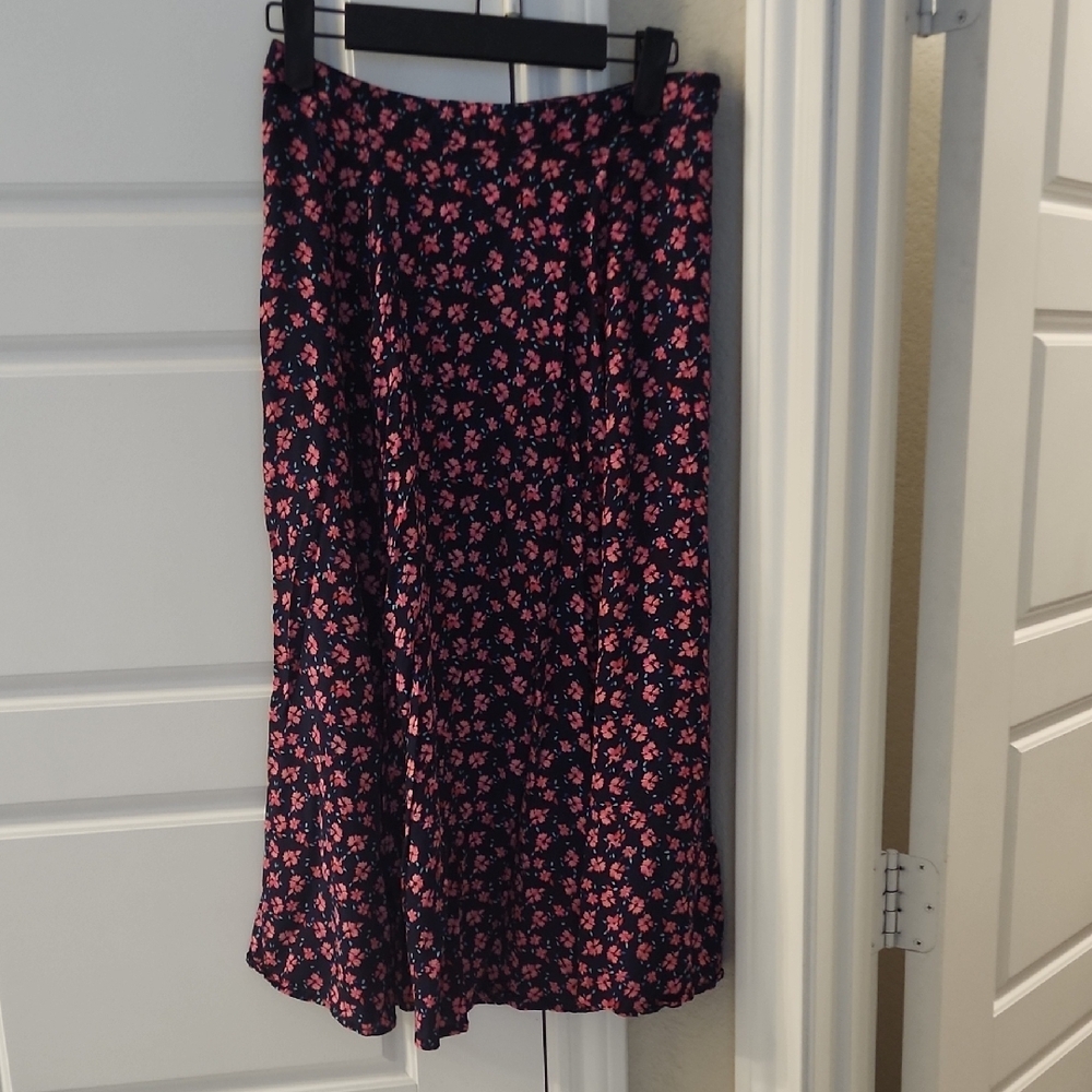 Floral Pink and Navy Women's Skirt